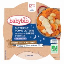 Babybio Verdura Piatto della Notte Bio Zucca butternut e patata rossa dai 12 mesi 230g - Easypara