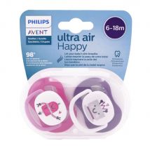Avent Ultra Air Ciuccio ortodontico Collezione I Love Papa da 6 a 18 mesi x2 - Easypara