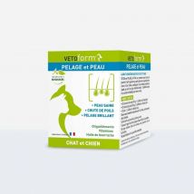 Vetoform Cane e Gatto Integratore alimentare per il pelo e la pelle 100g - Fatto in Francia - Easypara