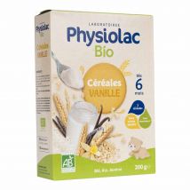 Physiolac Cereali Riso Blu Vaniglia Avena 6 mesi Biologici 200g - Fatto in Francia - Easypara