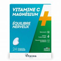 Vitavea Santé Vitamine C + Magnesio Equilibre nerveux 24 Compresse - Fatto in Francia - Easypara