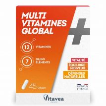 Vitavea Santé Multivitaminici globali Stress e vitalità 45 capsule - Fatto in Francia - Easypara