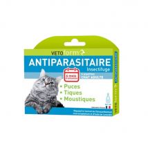 Vetoform Gatto Pipette per il controllo dei parassiti 6x1ml - Fatto in Francia - Easypara