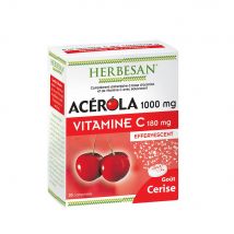 Herbesan Acerola 1000mg Vitamina C 180mg Gusto ciliegia 30 compresse - Easypara