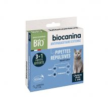 Biocanina Pipetta repellente per Gatto 3 pipette + 1 in omaggio - Fatto in Francia - Easypara