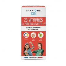 Granions Kid Sciroppo biologico 23 Vitamine Da 3 anni Assaggia Tutti Fruitti 125 ml - Fatto in Francia - Easypara