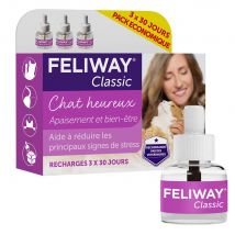 Feliway Classic Ricarica di feromoni per diffusore elettrico Gatto classico 3x48ml - Fatto in Francia - Easypara