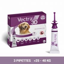 Ceva Vectra Soluzione spot-on per Cane >25-40kg 3 pipette - Fatto in Francia - Easypara