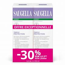 Saugella Triple Protection Soin Lavant Intime Inconforts intimes 2x250ml - Fatto in Francia - Easypara