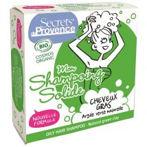 Secrets de Provence Shampoo solido all'argilla verde biologica e naturale per Capelli grassi 85g - Fatto in Francia - Easypara
