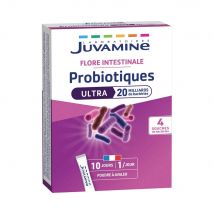 Juvamine Probiotici Ultra 20 miliardi di Flora intestinale 10 Bastoncini orodispersibili - Fatto in Francia - Easypara