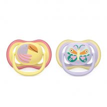 Avent Ultra Air Succhietti simmetrici in silicone con motivo 0-6 mesi x2 - Easypara
