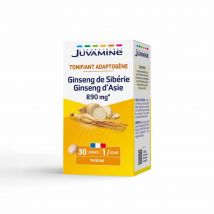 Juvamine Ginseng siberiano e ginseng asiatico 890mg tonificante adattogeno 30 compresse - Fatto in Francia - Easypara