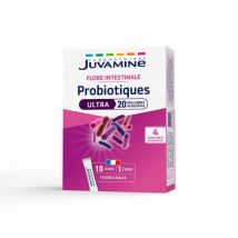 Juvamine Probiotici Ultra 20 miliardi di Flora intestinale 10 Bastoncini orodispersibili - Fatto in Francia - Easypara