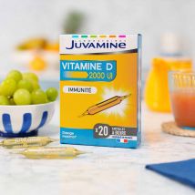 Juvamine Vitamine D 2000 UI Immunea 20 Ampolle da 10ml - Fatto in Francia - Easypara