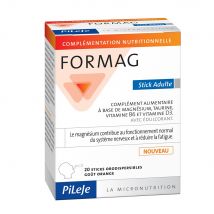Pileje Formag Magnesio, taurina, vitamina B6 e Vitamine D3 Adulti 20 Bastoncini orodispersibili - Easypara
