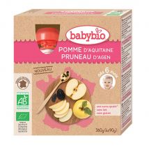 Bottiglie biologiche da 6 mesi 4x90g La frutta Babybio - Easypara