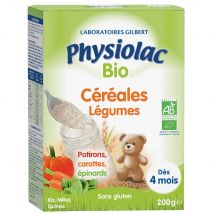 Physiolac Cereali biologici Verdure Zucche Carote Spinaci Da 4 mesi 200g - Fatto in Francia - Easypara