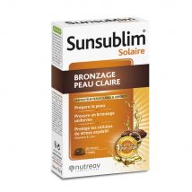 Nutreov Sunsublim Abbronzatura della pelle chiara Preparatore di pelle chiara 28 Capsule - Fatto in Francia - Easypara