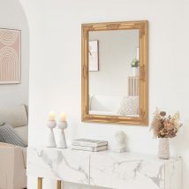 Specchio da Parete Punkalaidun con Cornice Dorata Stile Barocco 80x60 cm Verticale e Orizzontale [en.casa]