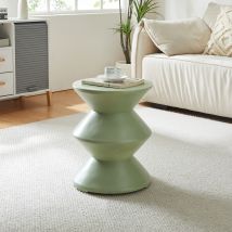 Tavolino Rotondo Kyppeslo in Calcestruzzo Leggero 47xØ37 cm Menta Verde [en.casa]