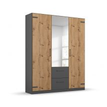 rauch Drehtürenschrank »Butte« - 136x57x197cm - grau - Holz
