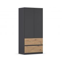 rauch Kleiderschrank »Joel« - 91x54x197cm - grau - Holz