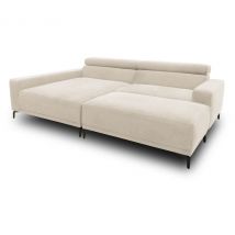 Domo Eck-Schlafsofa »Malmö« mit Hocker - 248x172x72cm - schwarz - Polyester / Acryl / Holz