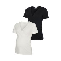 Mamalicious 2er Pack T-Shirt »Mlkerrie Tess« - Damen - Gr. M - schwarz
