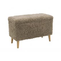 Domo Hocker »Kopenhagen« mit Staufach - 91x41x58cm - taupe - Polyester / Holz / Holz