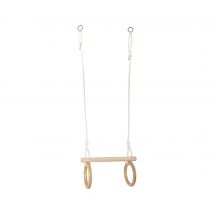 small foot Trapez mit Turnringen aus Holz - braun