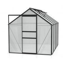 Vitavia Einsteiger-Gewächshaus inkl. Fundamentrahmen - 195x257x197cm - schwarz - Aluminium / Stahl / Kunststoff