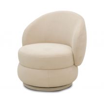 Domo Sessel »Skagen« mit Drehfunktion - 82x82x80cm - creme - Polyester / Acryl / Holz