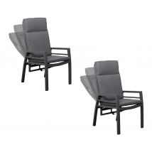 2 deVries Hochlehner - 60x62x110cm - anthrazit - Aluminium / Polyester / Polyurethan