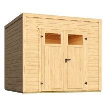 Weka Gerätehaus »Nika« - 250x200x228cm - naturfarben - Fichtenholz / Holz / Glas