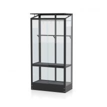 Vitavia Balkongewächshaus mit Standfundament - 81x43x165cm - schwarz - Aluminium / Stahl / Glas