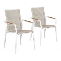 deVries Stapelstuhl - 58x65x92cm - beige - Aluminium / Holz