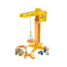 small foot Baukran mit Baustellenzubehör - braun