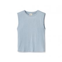 Nah/Studio Geripptes Shirt - Baumwoll-Hanf-Mix - Gr. L - blau