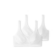 2 Schiesser Bustiers mit Cups und Bio-Baumwolle - Damen - Gr. 75A - weiß