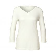 Street One 3/4-Shirt mit Knopfdetail - Damen - Gr. 44 - weiß