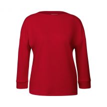 Street One T-Shirt mit Rippdetail - Damen - Gr. 40 - rot