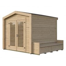 Weka Gartenhaus mit Sitzbank - 307x263x241cm - anthrazit - Fichtenholz / Glas