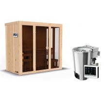 Karibu Sauna »Irina 2« mit Fronteinstieg - naturfarben