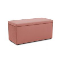 Domo Hocker »Kopenhagen« mit Staufach - 91x41x43cm - schwarz - Polyester / Holz / Kunststoff