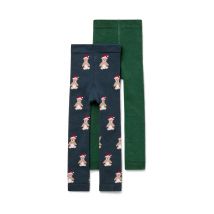 Tchibo - 2 Kinder-Frottee-Thermoleggings - Gr. 110/116 - dunkelblau