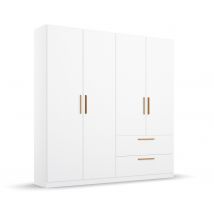 Rauch Drehtürenschrank "Skandi" 4-türig mit zwei Schubladen - 226x54x210cm - braun - Holz