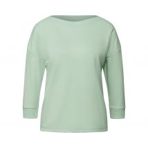 Street One T-Shirt mit Rippdetail - Damen - Gr. 38 - grün
