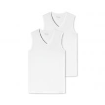 2 Schiesser Tanktops mit Bio-Baumwolle - Herren - Gr. S/4 - weiß