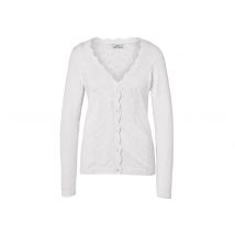 Strickjacke mit Ajour-Muster - Damen - Gr. M - weiß